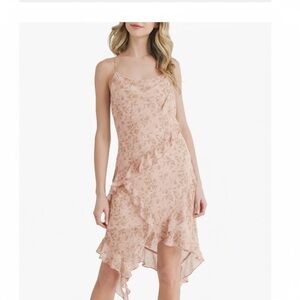 22.) All in Favor Blush Pink Floral Midi Dress